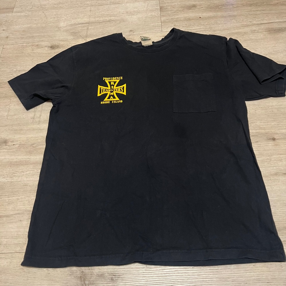 Teamsters T-Shirt Providence Rhode Island Pocket Tee Union XL Mens‎ Vtg Boston